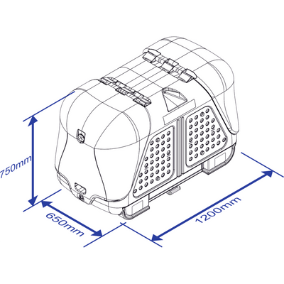 Transportbox für Anhängerkupplung TowBox V2 grau